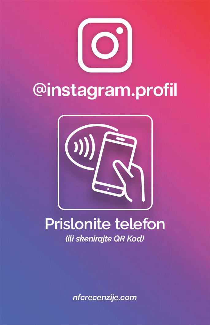 Instagram NFC kartica - Prednja strana