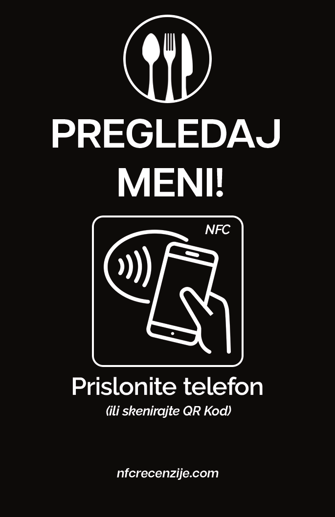 Meni NFC kartica - Prednja strana